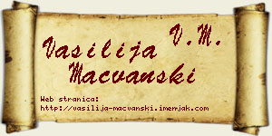 Vasilija Mačvanski vizit kartica